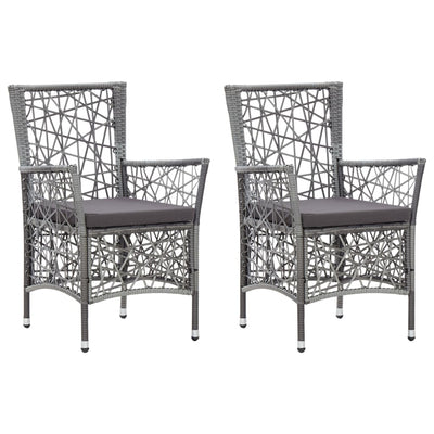 3 Piece Garden Dining Set Grey