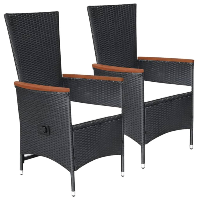 5 Piece Garden Dining Set Black