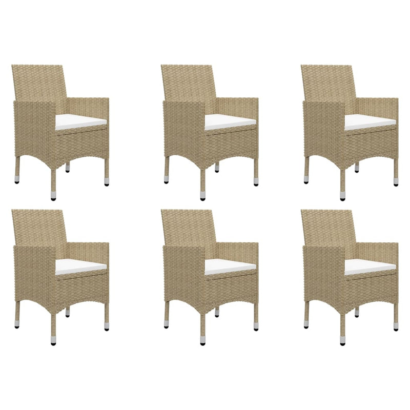 7 Piece Garden Dining Set Beige