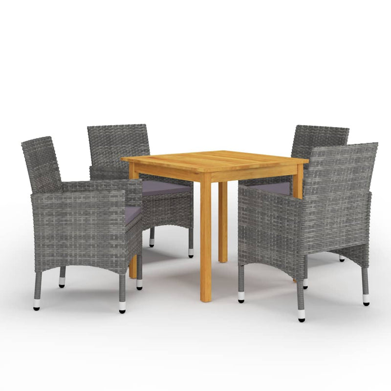 5 Piece Garden Dining Set Grey