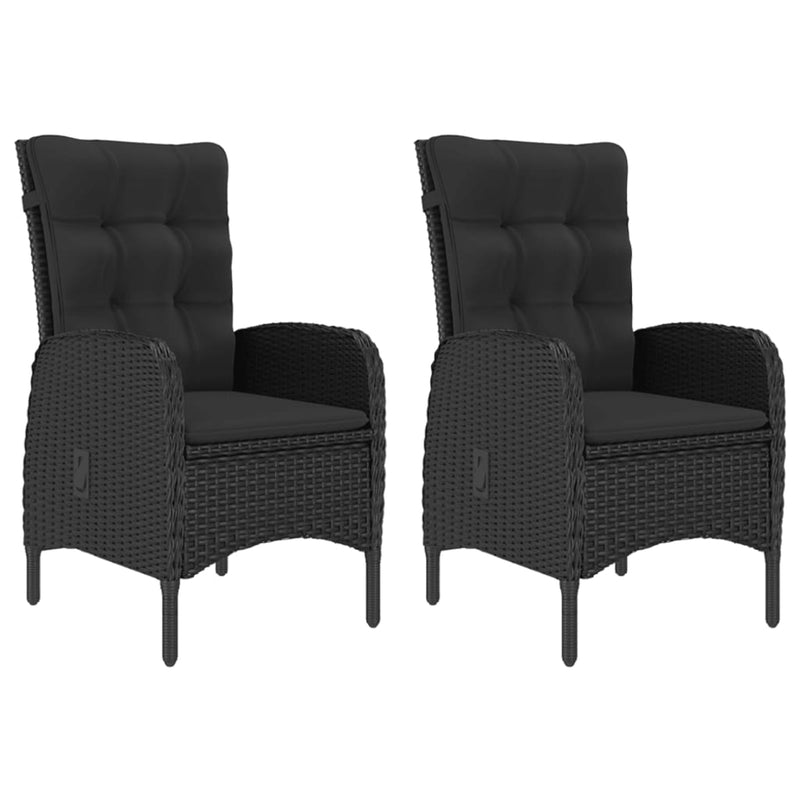 3 Piece Garden Dining Set Black