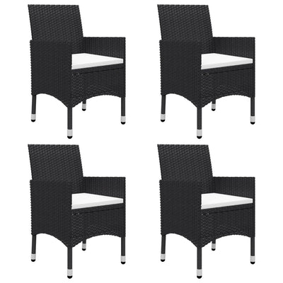 5 Piece Garden Dining Set Black