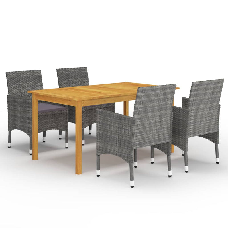 5 Piece Garden Dining Set Grey