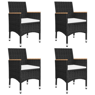 5 Piece Garden Dining Set Black