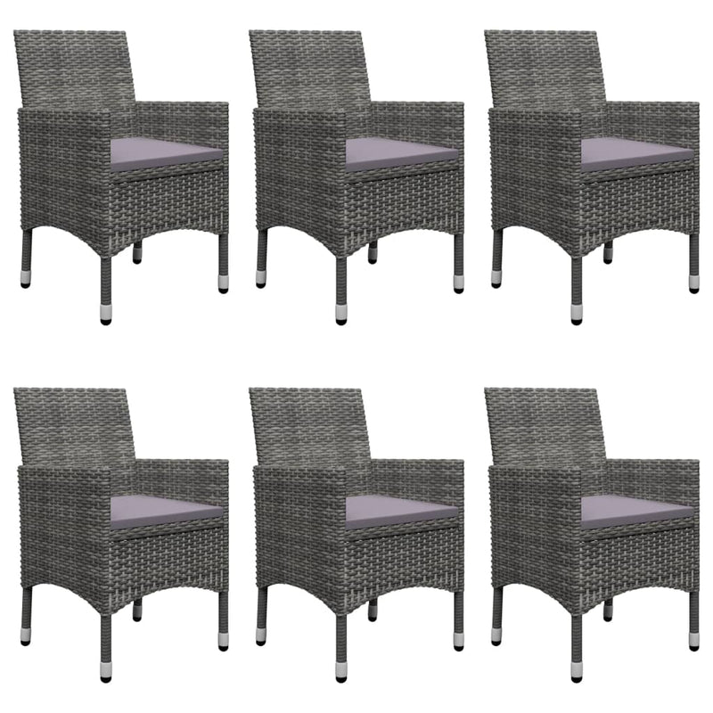 7 Piece Garden Dining Set Grey