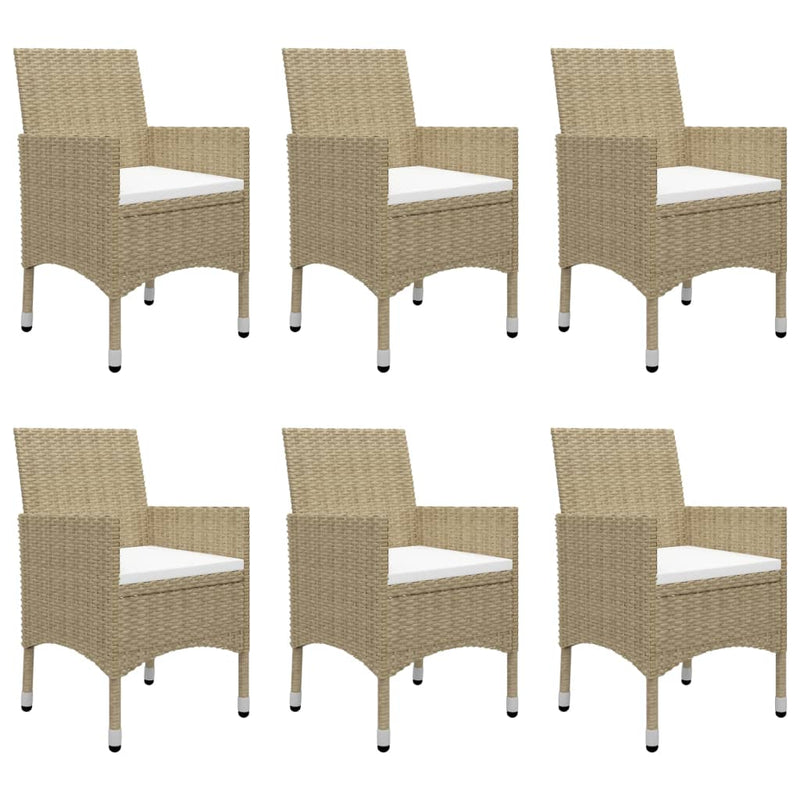 7 Piece Garden Dining Set Beige