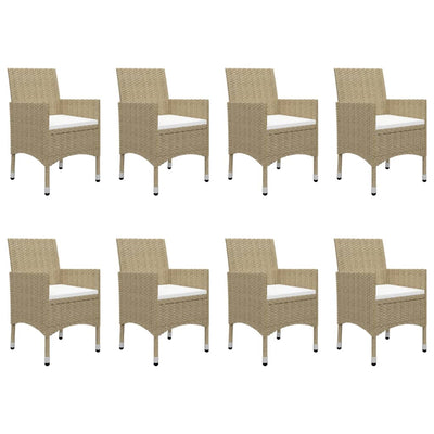 9 Piece Garden Dining Set Beige