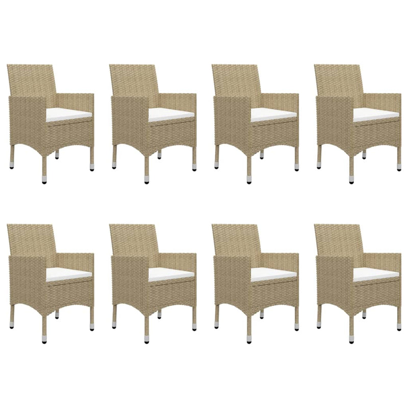 9 Piece Garden Dining Set Beige