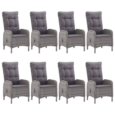 9 Piece Garden Dining Set Grey