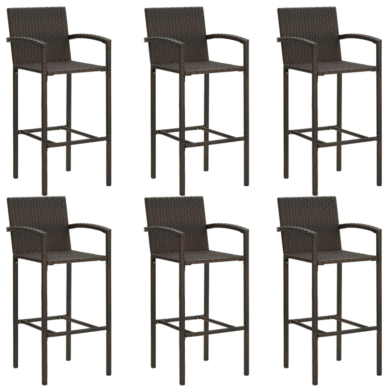 7 Piece Garden Bar Set Brown