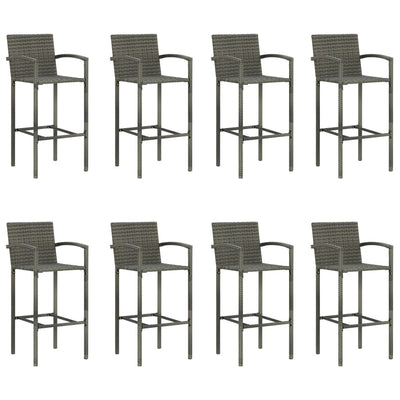 9 Piece Garden Bar Set Grey