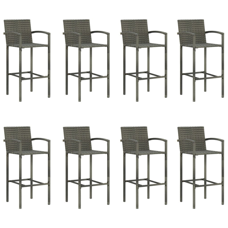 9 Piece Garden Bar Set Grey