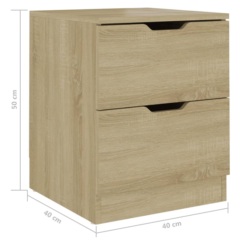 Bedside Cabinets 2 pcs Sonoma Oak 40x40x50 cm Engineered Wood