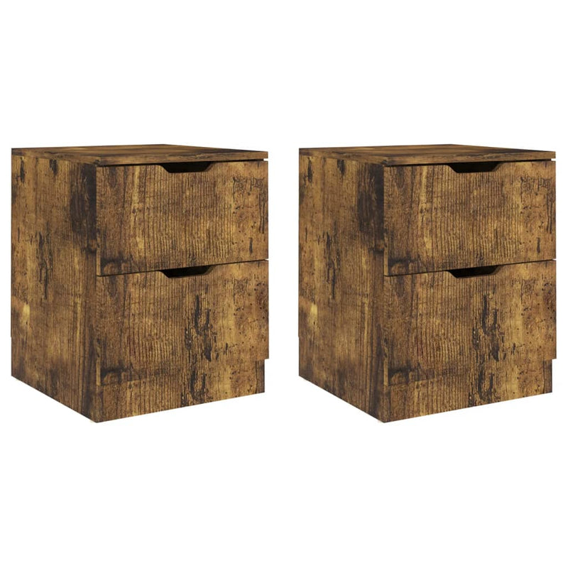 Bedside Cabinets 2 pcs Smoked Oak 40x40x50 cm Engineered Wood