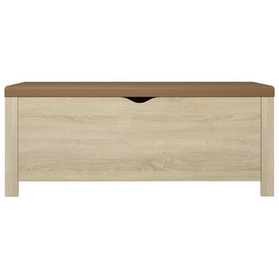 Storage Box with Cushion Sonoma Oak 105x40x45 cm Engineered Wood