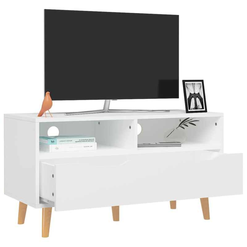 TV Cabinet White 90x40x48.5 cm Engineered Wood