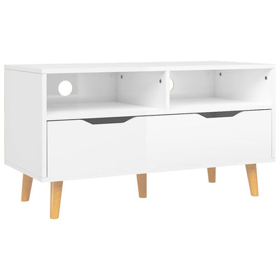 TV Cabinet High Gloss White 90x40x48.5 cm Engineered Wood