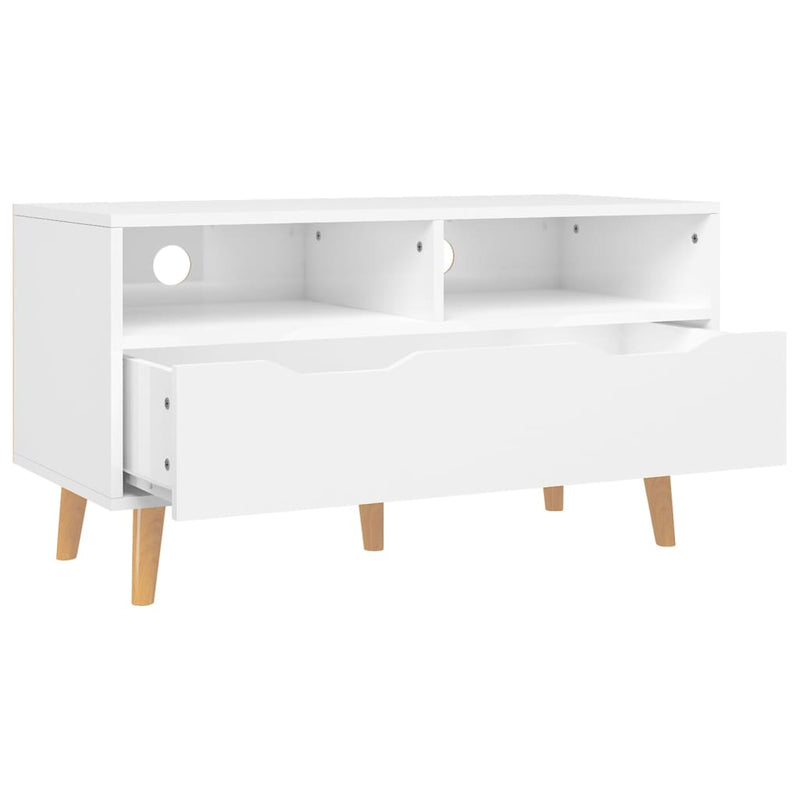 TV Cabinet High Gloss White 90x40x48.5 cm Engineered Wood