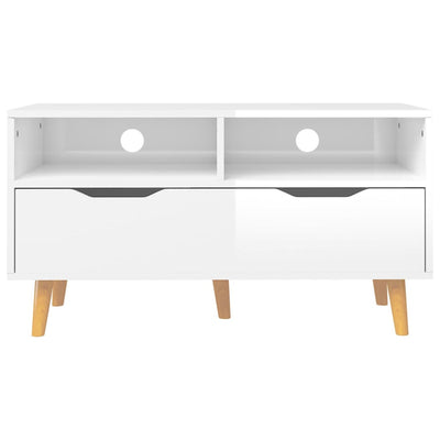 TV Cabinet High Gloss White 90x40x48.5 cm Engineered Wood