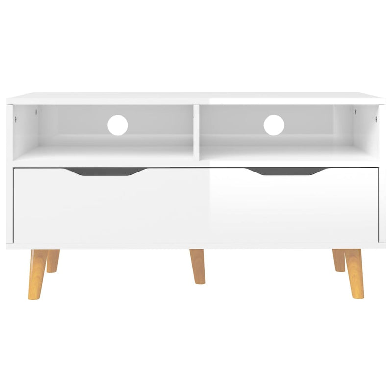 TV Cabinet High Gloss White 90x40x48.5 cm Engineered Wood