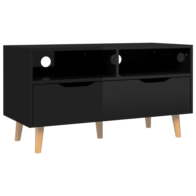 TV Cabinet High Gloss Black 90x40x48.5 cm Engineered Wood