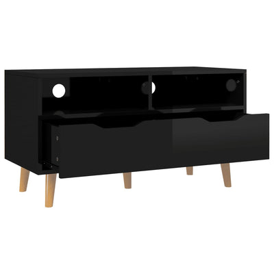 TV Cabinet High Gloss Black 90x40x48.5 cm Engineered Wood