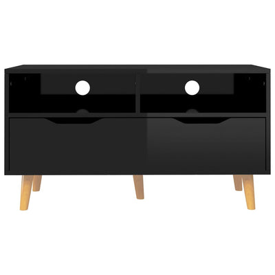 TV Cabinet High Gloss Black 90x40x48.5 cm Engineered Wood