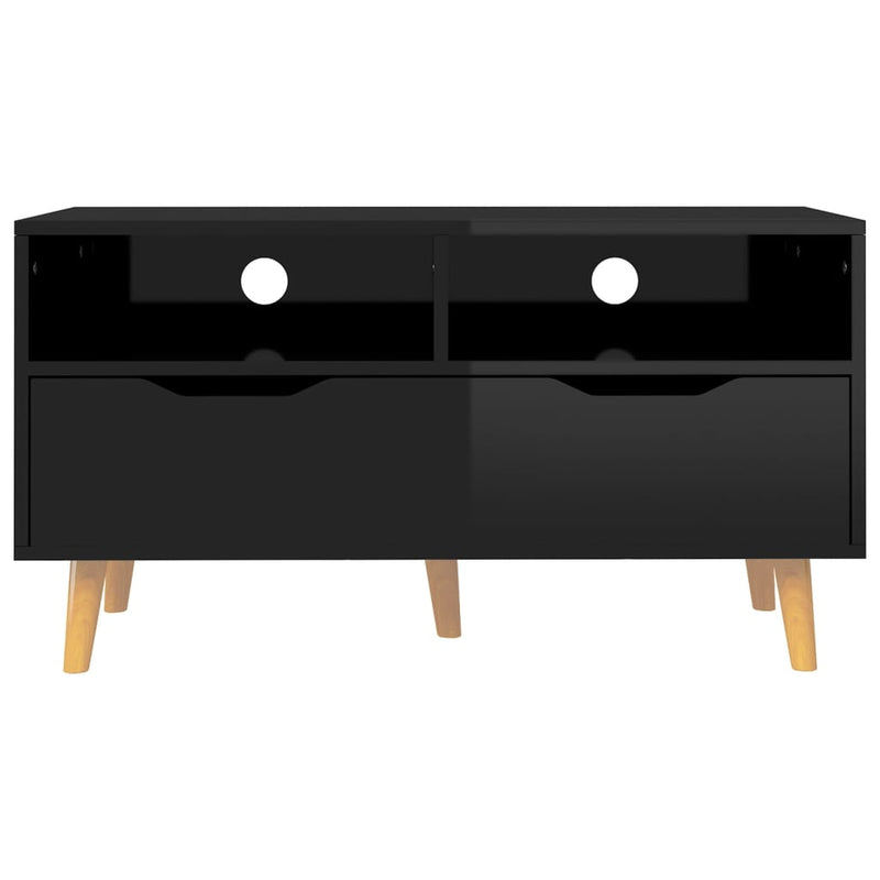 TV Cabinet High Gloss Black 90x40x48.5 cm Engineered Wood