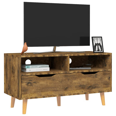 TV Cabinet Smoked Oak 90x40x48.5 cm Engineered Wood