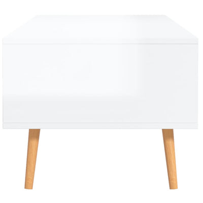 Coffee Table High Gloss White 100x49.5x43 cm Engineered Wood