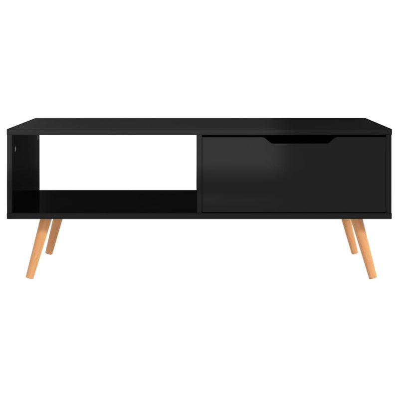 Coffee Table High Gloss Black 100x49.5x43 cm Engineered Wood