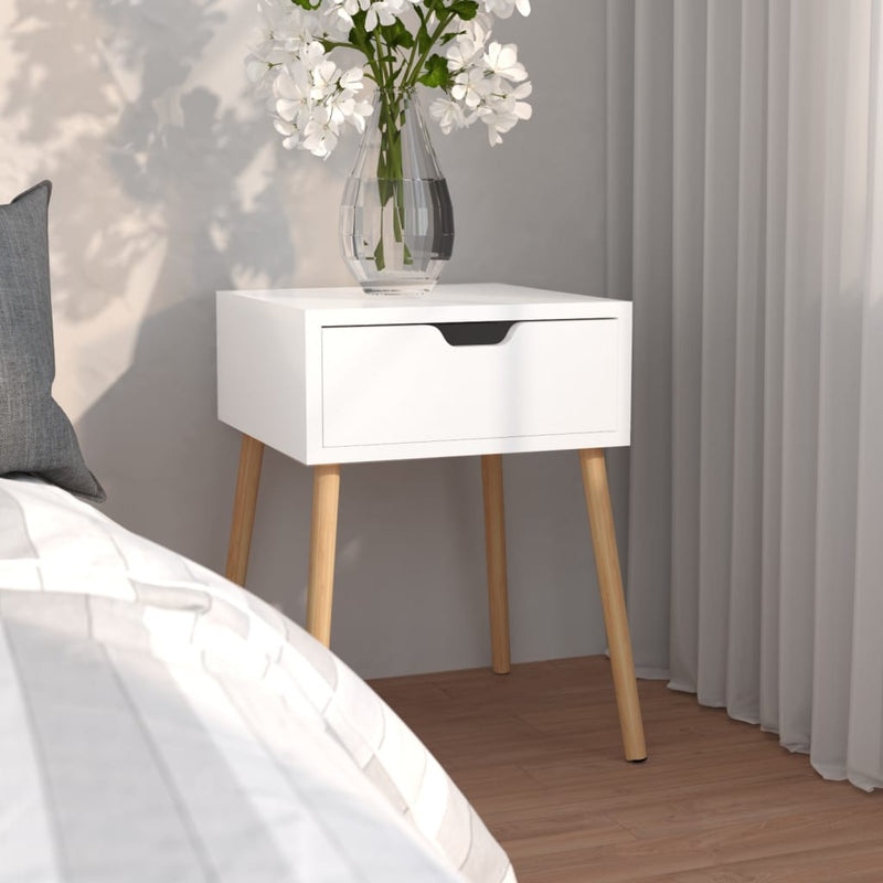 Bedside Cabinet White 40x40x56 cm Engineered Wood