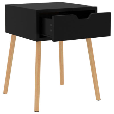 Bedside Cabinet Black 40x40x56 cm Engineered Wood