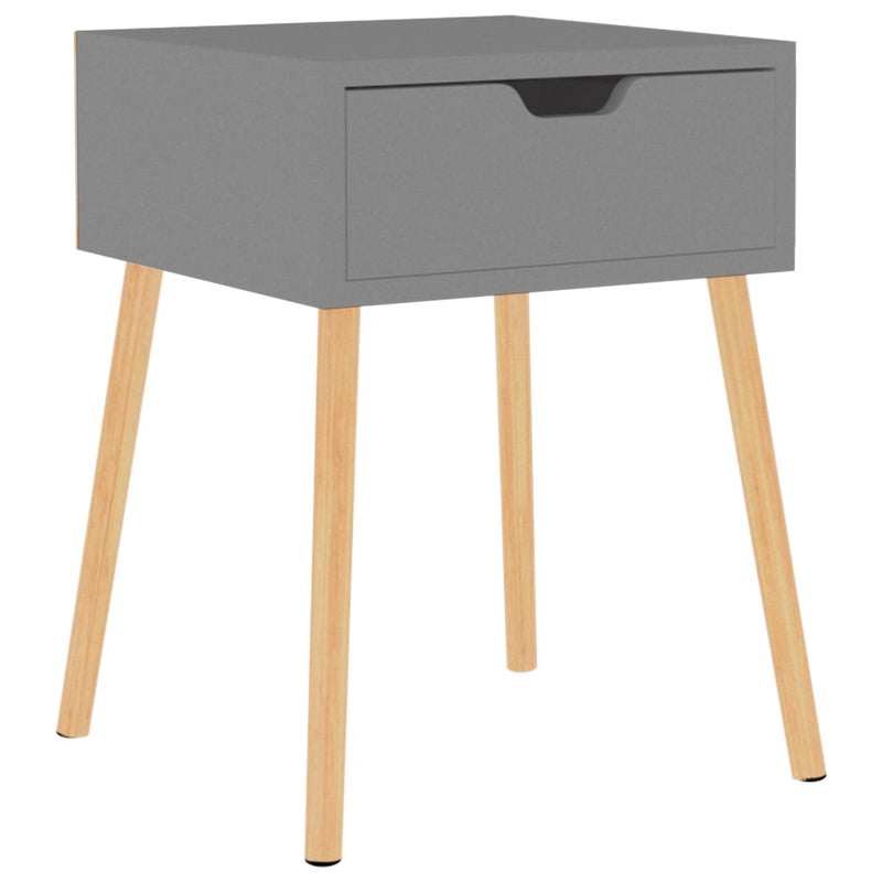 Bedside Cabinet Grey 40x40x56 cm Engineered Wood