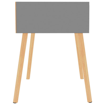 Bedside Cabinet Grey 40x40x56 cm Engineered Wood