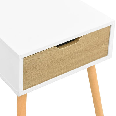 Bedside Cabinet White & Sonoma Oak 40x40x56 cm Engineered Wood