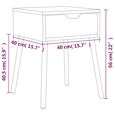 Bedside Cabinets 2 pcs White & Sonoma Oak 40x40x56 cm Engineered Wood