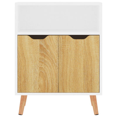 Sideboard White and Sonoma Oak 60x30x72 cm Engineered Wood