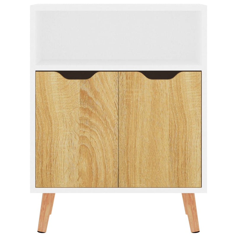 Sideboard White and Sonoma Oak 60x30x72 cm Engineered Wood