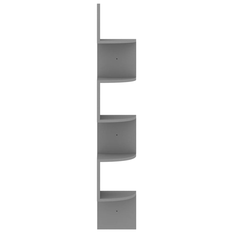 Wall Corner Shelf Grey 19x19x123 cm Engineered Wood