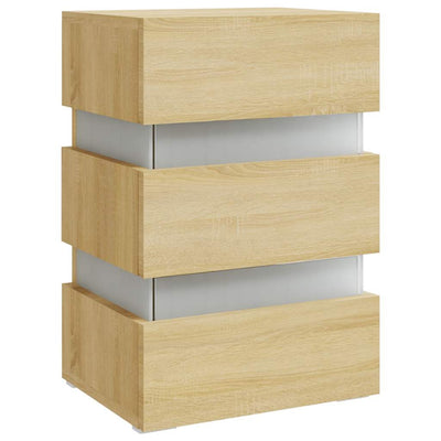 LED Bedside Cabinet Sonoma Oak 45x35x67 cm Engineered Wood