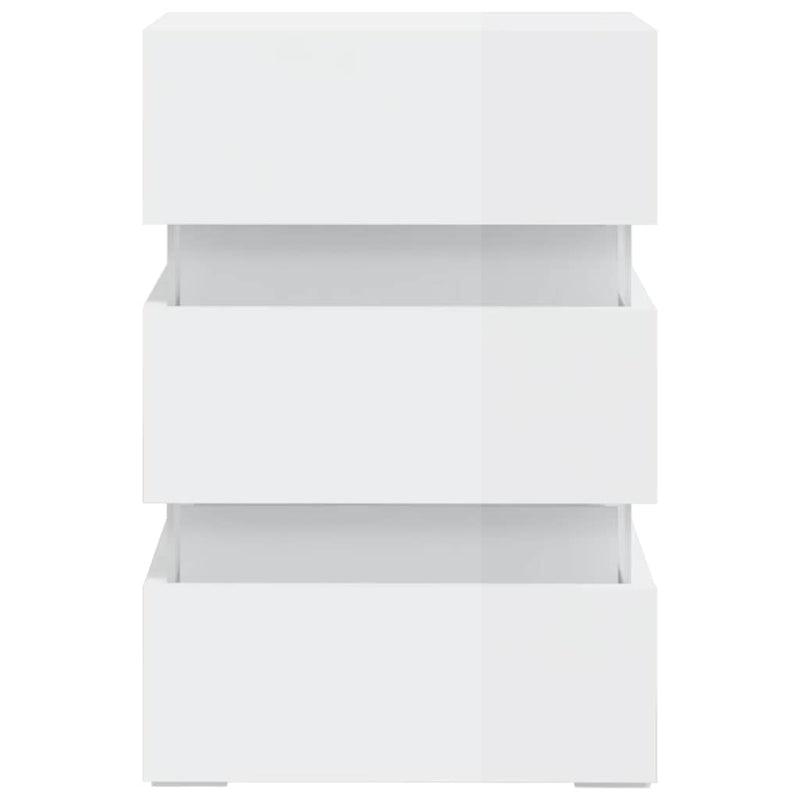 LED Bedside Cabinet High Gloss White 45x35x67 cm Engineered Wood