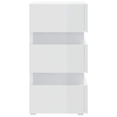 LED Bedside Cabinet High Gloss White 45x35x67 cm Engineered Wood