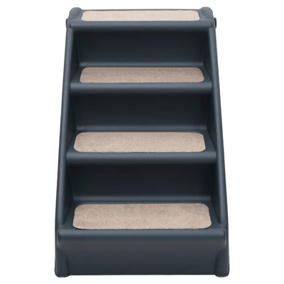 Folding 4-Step Dog Stairs Dark Grey