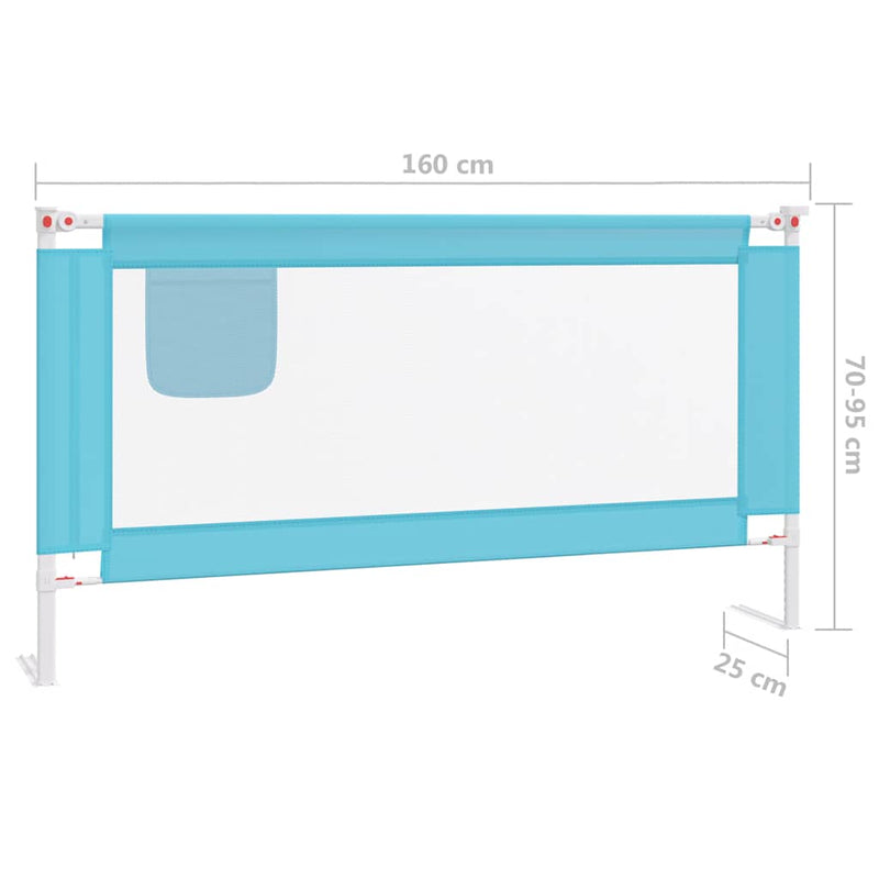 Toddler Safety Bed Rail Blue 160x25 cm Fabric