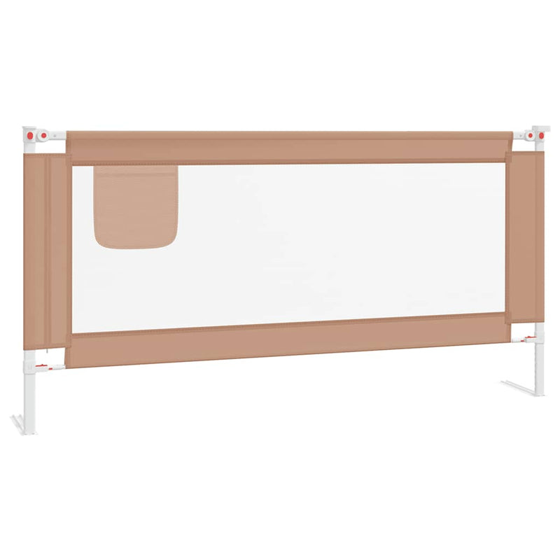 Toddler Safety Bed Rail Taupe 180x25 cm Fabric