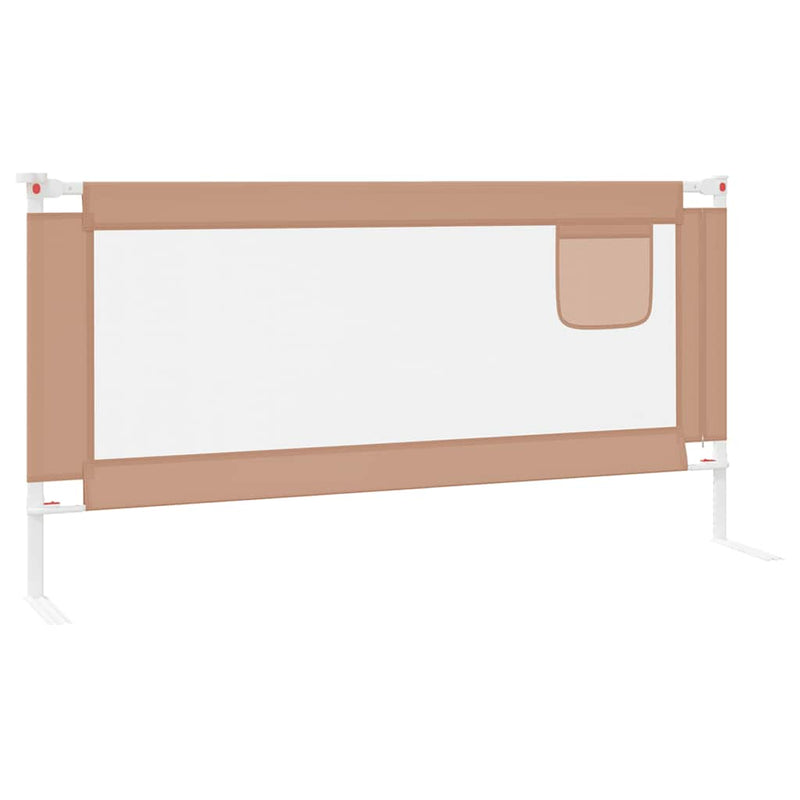 Toddler Safety Bed Rail Taupe 180x25 cm Fabric