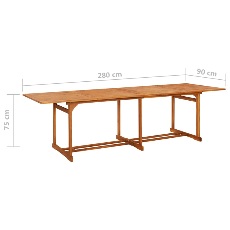 Garden Dining Table 280x90x75 cm Solid Wood Acacia