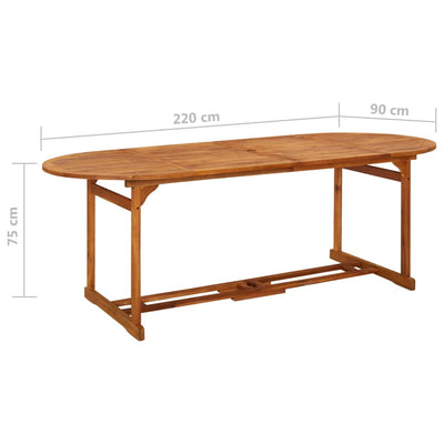 Garden Dining Table 220x90x75 cm Solid Wood Acacia