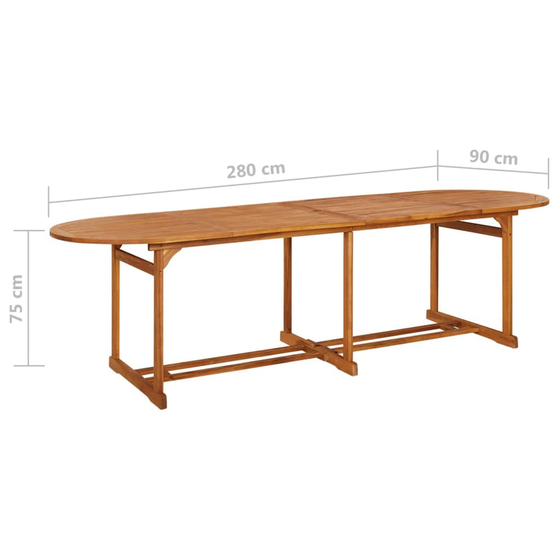 Garden Dining Table 280x90x75 cm Solid Wood Acacia